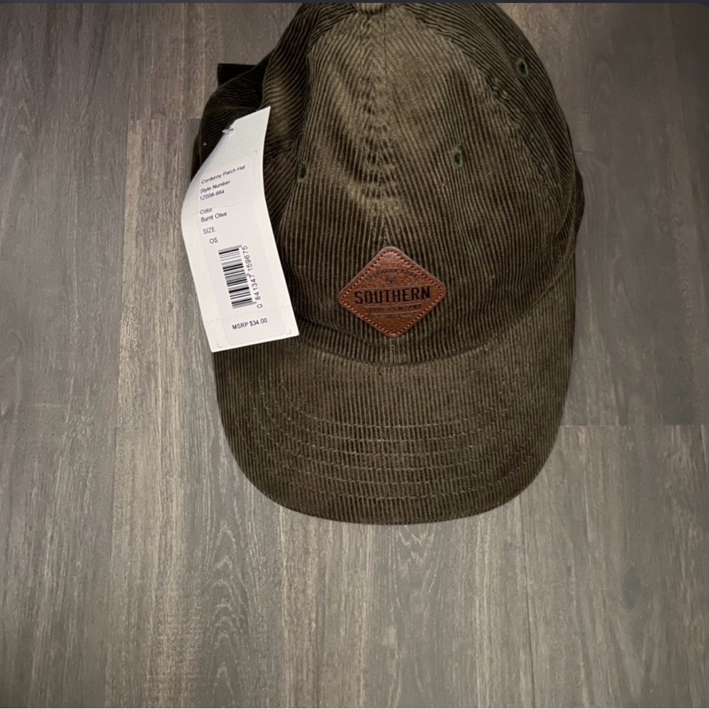Southern Shirt Co‎ Corduroy Dad Hat Burnt Olive Leather Patch NWT